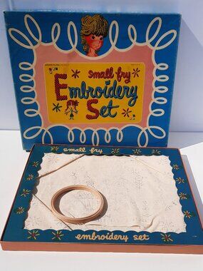 Vtg Pressman Toy Small Fry Embroidery Set Sewing In Box No Needle or Thread